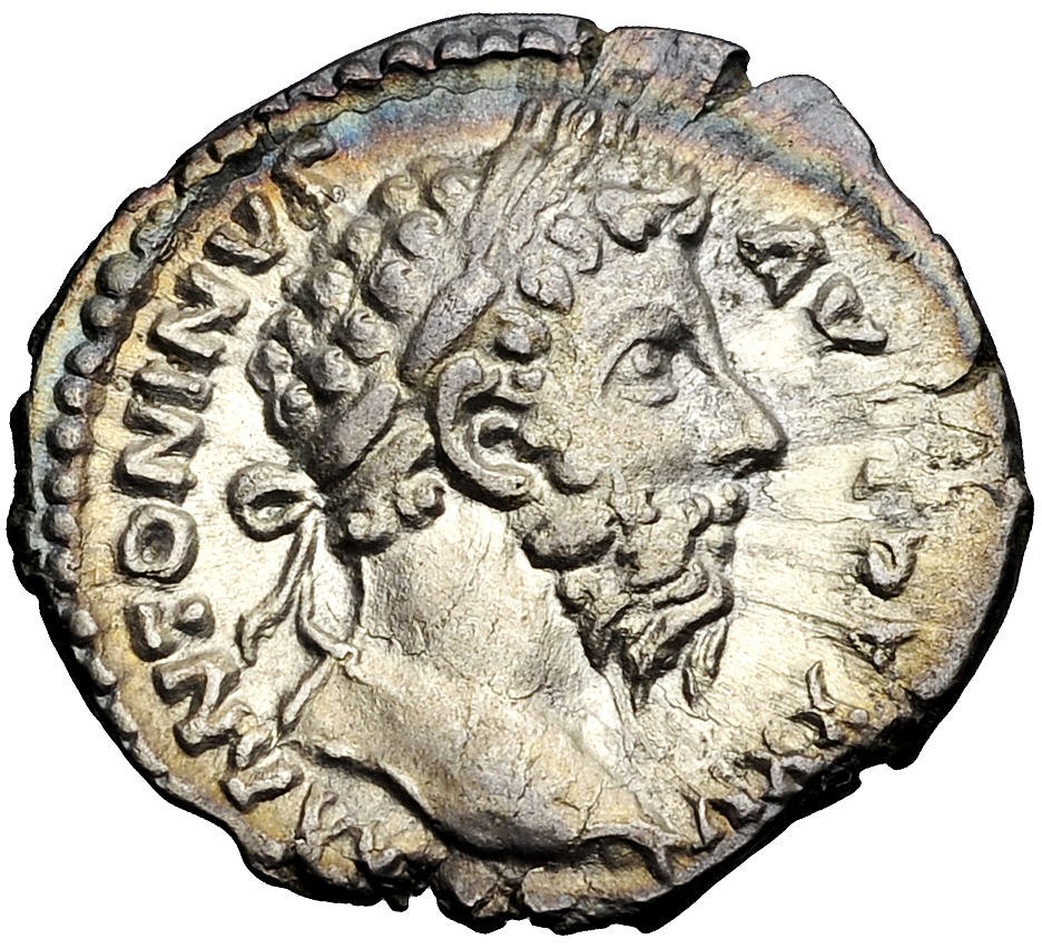 Silver Roman Denarius Coin With Bust Of Marcus Aurelius